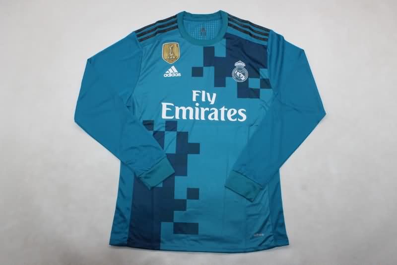 Thailand Quality(AAA) 2017/18 Real Madrid Third Long Sleeve Retro Soccer Jersey (Player)