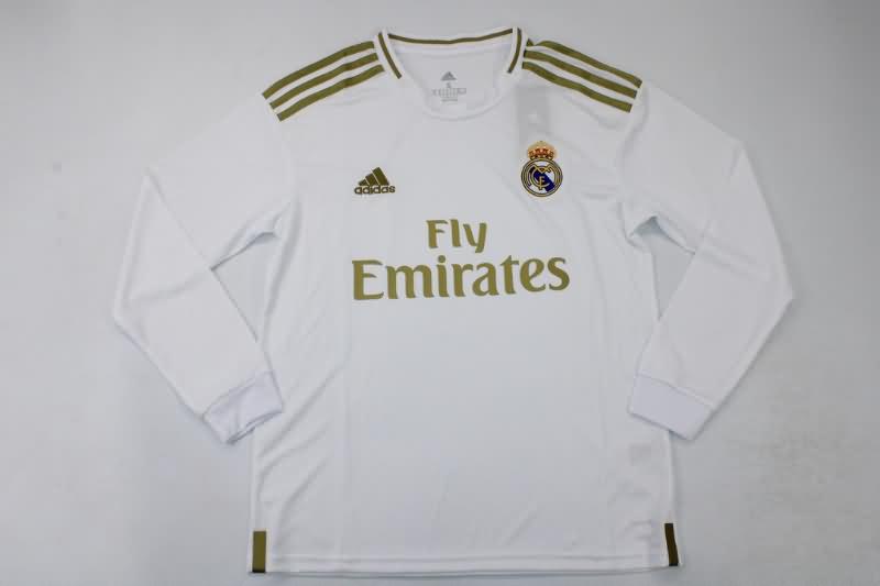 Thailand Quality(AAA) 2019/20 Real Madrid Home Long Sleeve Retro Soccer Jersey