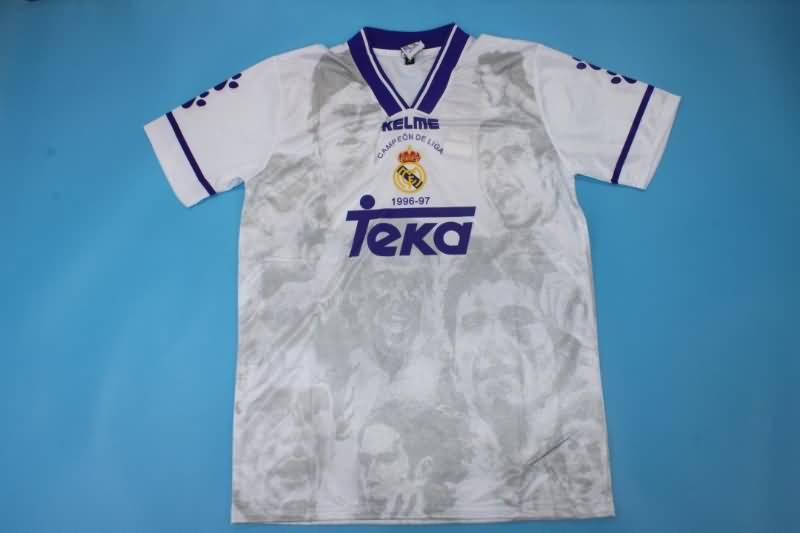 Thailand Quality(AAA) 1996/97 Real Madrid Champions Home Retro Soccer Jersey