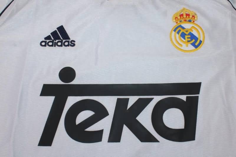 Thailand Quality(AAA) 1998/00 Real Madrid Home Retro Long Slevee Soccer Jersey