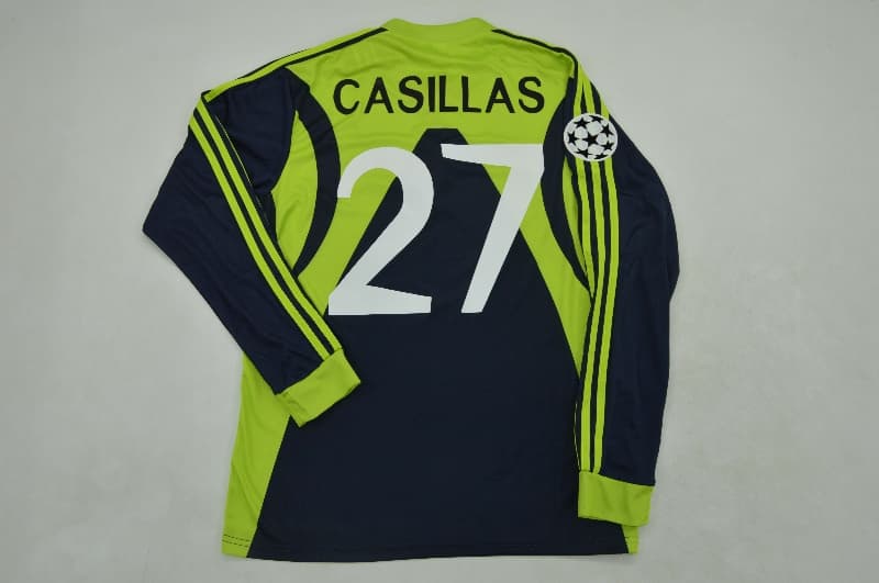 Thailand Quality(AAA) 1999/00 Real Madrid Goalkeeper Long Retro Soccer Jersey