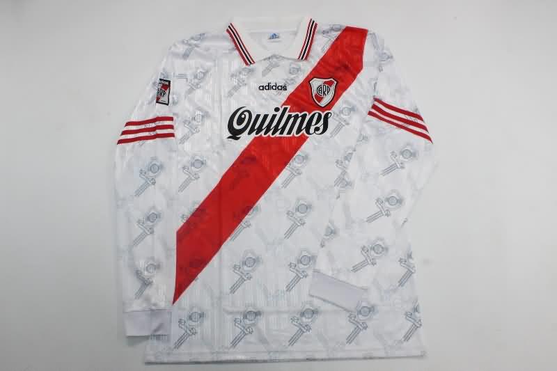 Thailand Quality(AAA) 1996 River Plate Home Long Sleeve Retro Soccer Jersey