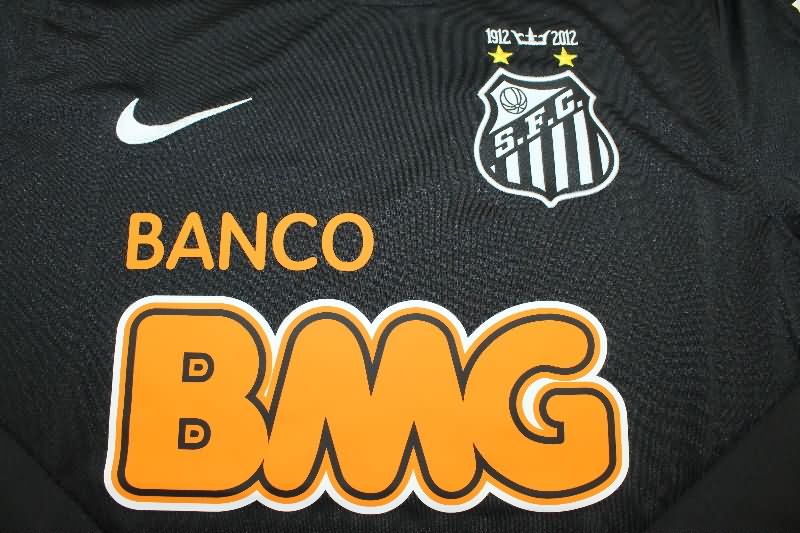Thailand Quality(AAA) 2012/13 Santos Black Retro Long Sleeve Soccer Jersey
