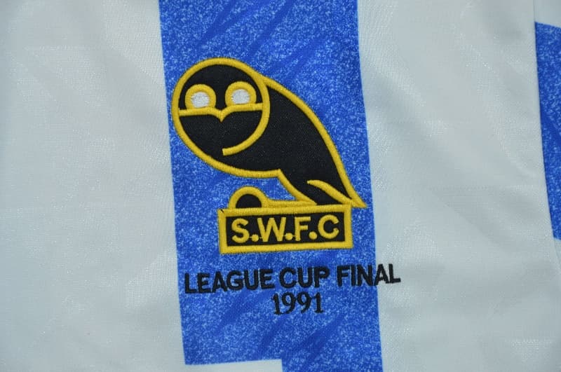Thailand Quality(AAA) 1991 Sheffield Wednesday League Cup Final Retro Soccer Jersey