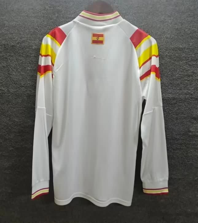 Thailand Quality(AAA) 1996 Spain Away Retro Long Sleeve Soccer Jersey
