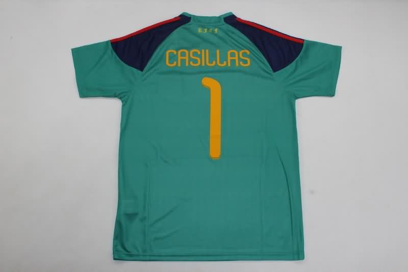 Thailand Quality(AAA) 2010 Spain Goalkeeper Green Retro Soccer Jersey