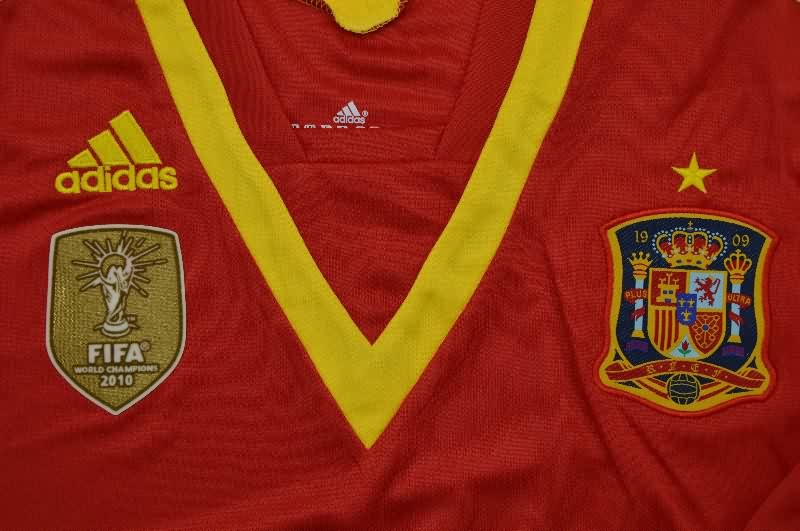 Thailand Quality(AAA) 2013 Spain Home Long Sleeve Retro Soccer Jersey