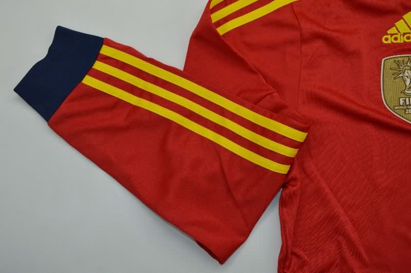 Thailand Quality(AAA) 2013 Spain Home Long Sleeve Retro Soccer Jersey