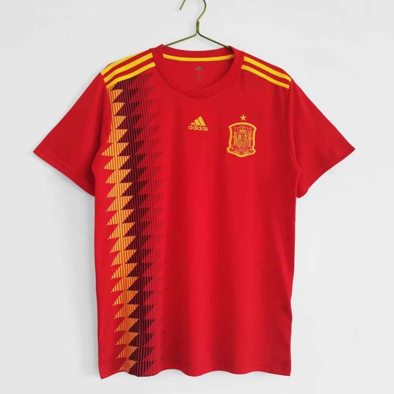 Thailand Quality(AAA) 2018 Spain Home Retro Soccer Jersey