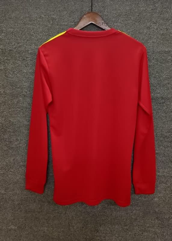 Thailand Quality(AAA) 2018 Spain Home Long Sleeve Retro Soccer Jersey