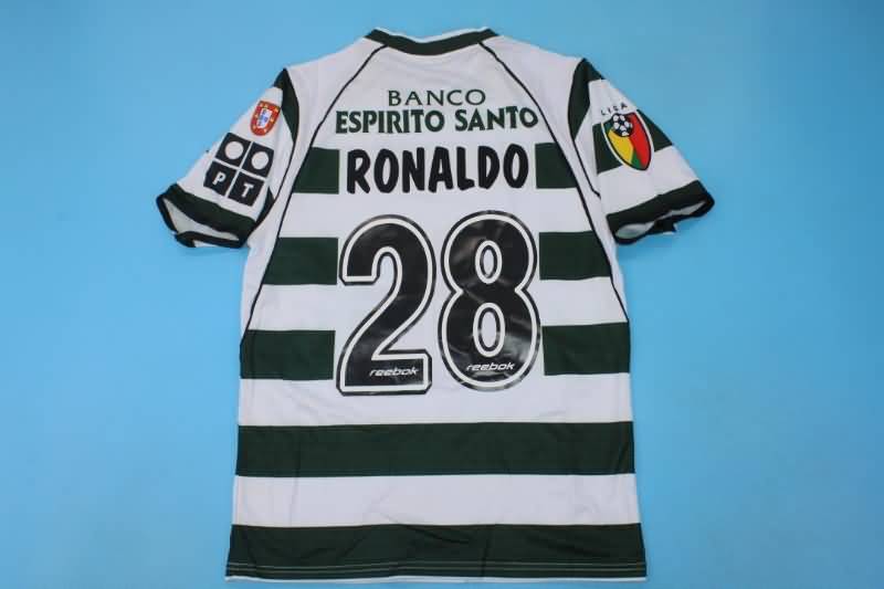 Thailand Quality(AAA) 2001/02 Sporting Lisbon Home Retro Soccer Jersey