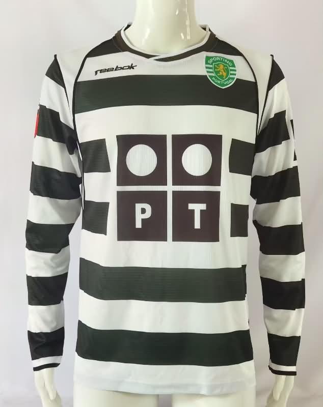 Thailand Quality(AAA) 2001/02 Sporting Lisbon Home Long Sleeve Retro Soccer Jersey