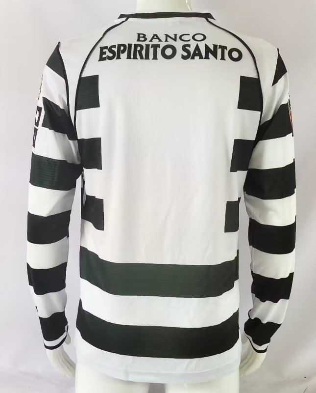 Thailand Quality(AAA) 2001/02 Sporting Lisbon Home Long Sleeve Retro Soccer Jersey