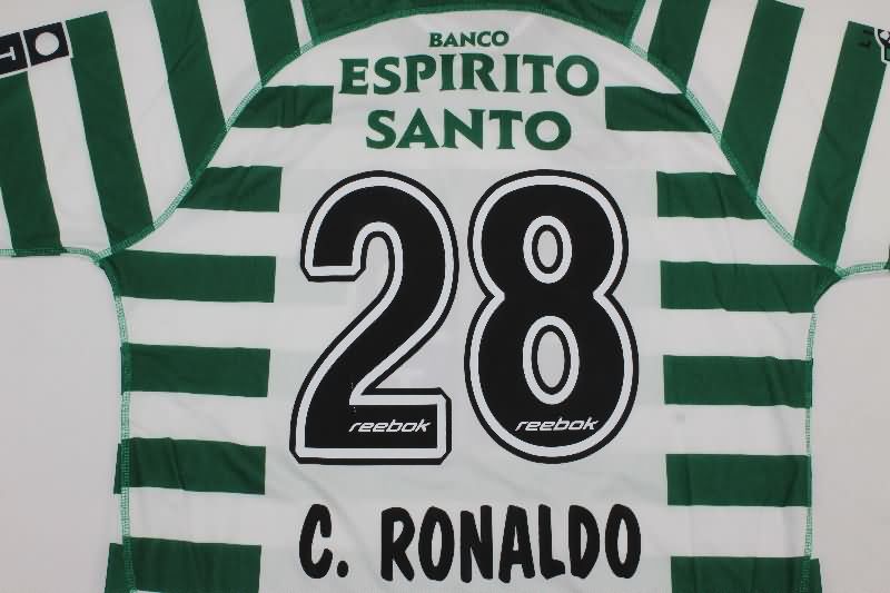 Thailand Quality(AAA) 2003/04 Sporting Lisbon Home Retro Soccer Jersey