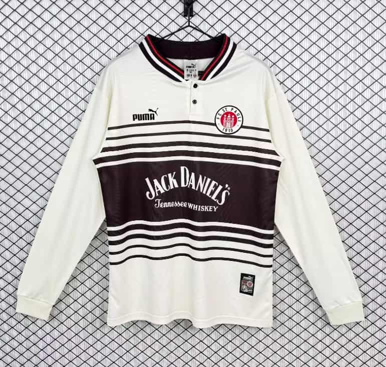 Thailand Quality(AAA) 1997/98 St Pauli Home Retro Long Sleeve Soccer Jersey