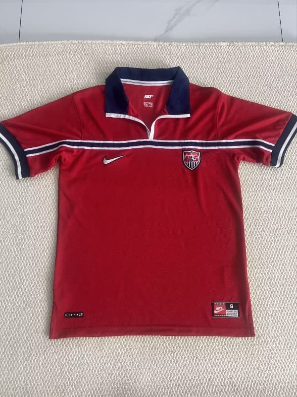 Thailand Quality(AAA) 1998 USA Away Retro Soccer Jersey