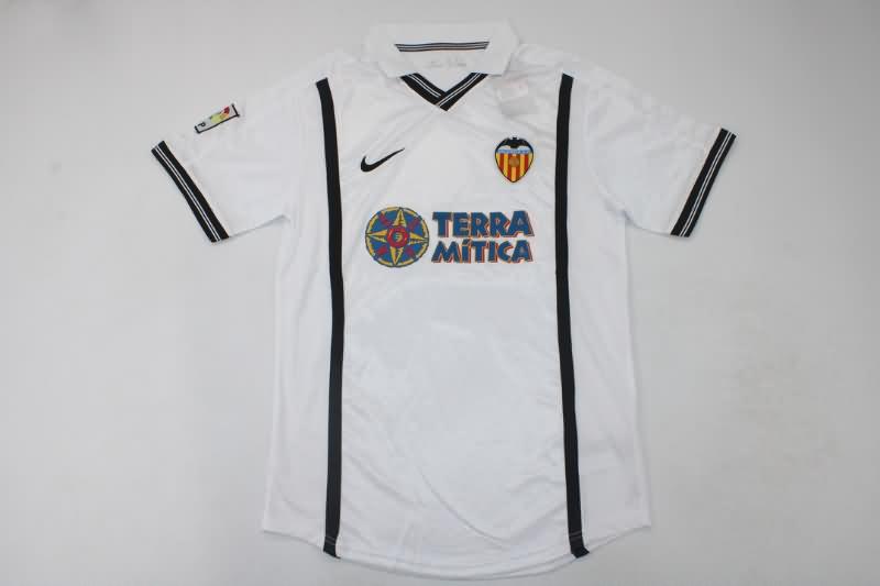 Thailand Quality(AAA) 2000/01 Valencia Home Retro Soccer Jersey
