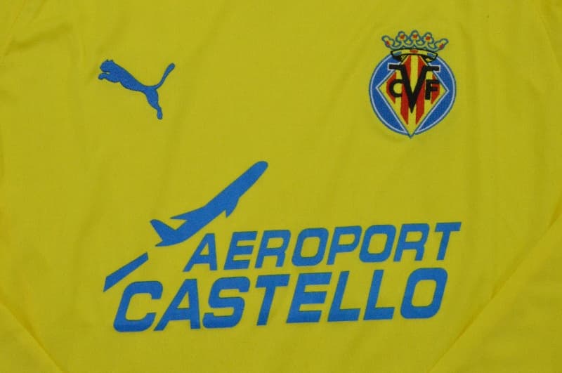 Thailand Quality(AAA) 2008/09 Villarreal Home Long Sleeve Retro Soccer Jersey