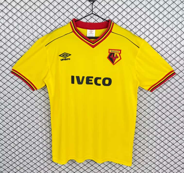 Thailand Quality(AAA) 1982/85 Watford Home Retro Soccer Jersey Thailand Quality(AAA) 1982/85 Watford Home Retro Soccer Jersey