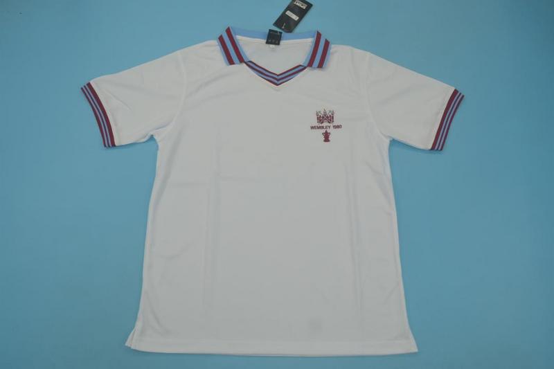 Thailand Quality(AAA) 1980 West Ham Away Retro Soccer Jersey