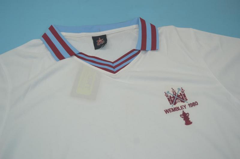 Thailand Quality(AAA) 1980 West Ham Away Retro Soccer Jersey