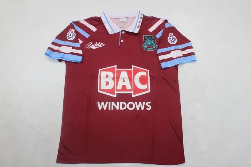 Thailand Quality(AAA) 1991/92 West Ham Home Retro Soccer Jersey