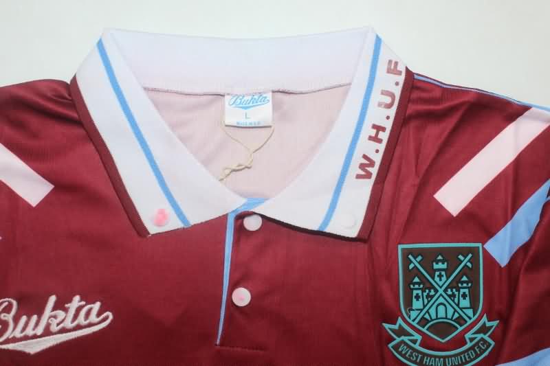 Thailand Quality(AAA) 1991/92 West Ham Home Retro Soccer Jersey