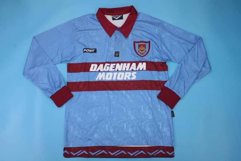 Thailand Quality(AAA) 1995/97 West Ham Away Long Sleeve Retro Soccer Jersey