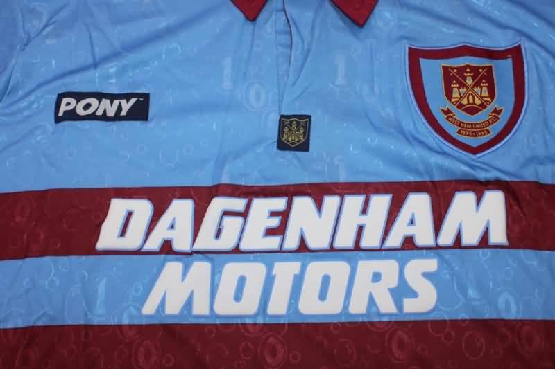 Thailand Quality(AAA) 1995/97 West Ham Away Long Sleeve Retro Soccer Jersey