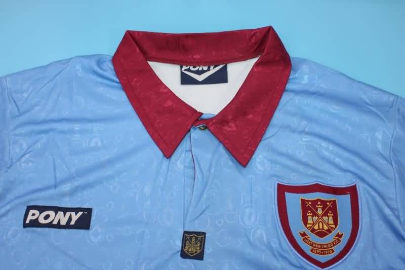 Thailand Quality(AAA) 1995/97 West Ham Away Long Sleeve Retro Soccer Jersey