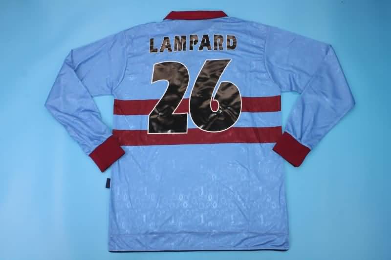 Thailand Quality(AAA) 1995/97 West Ham Away Long Sleeve Retro Soccer Jersey