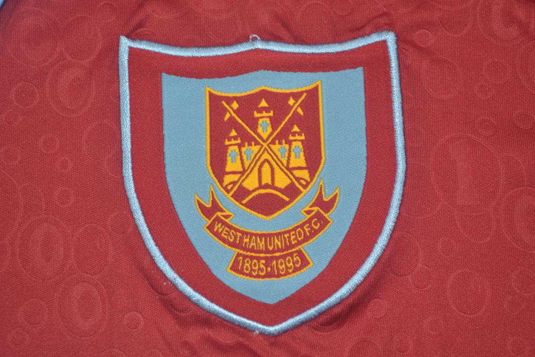Thailand Quality(AAA) 1995/97 West Ham Home Retro Soccer Jersey