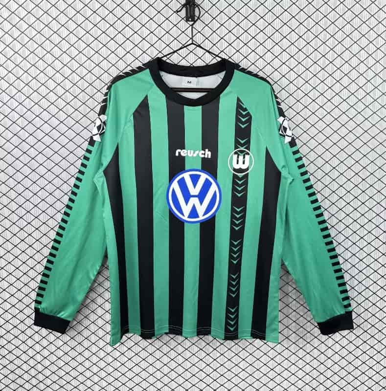 Thailand Quality(AAA) 1994/95 Wolfsburg Away Retro Long Sleeve Soccer Jersey