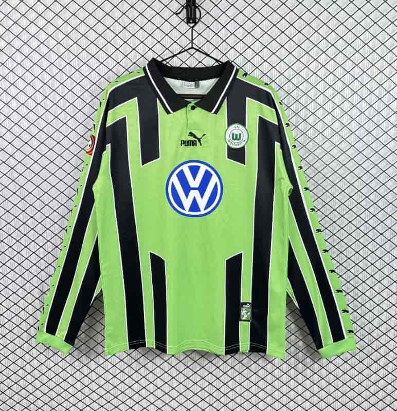 Thailand Quality(AAA) 1999/00 Wolfsburg Away Retro Long Sleeve Soccer Jersey