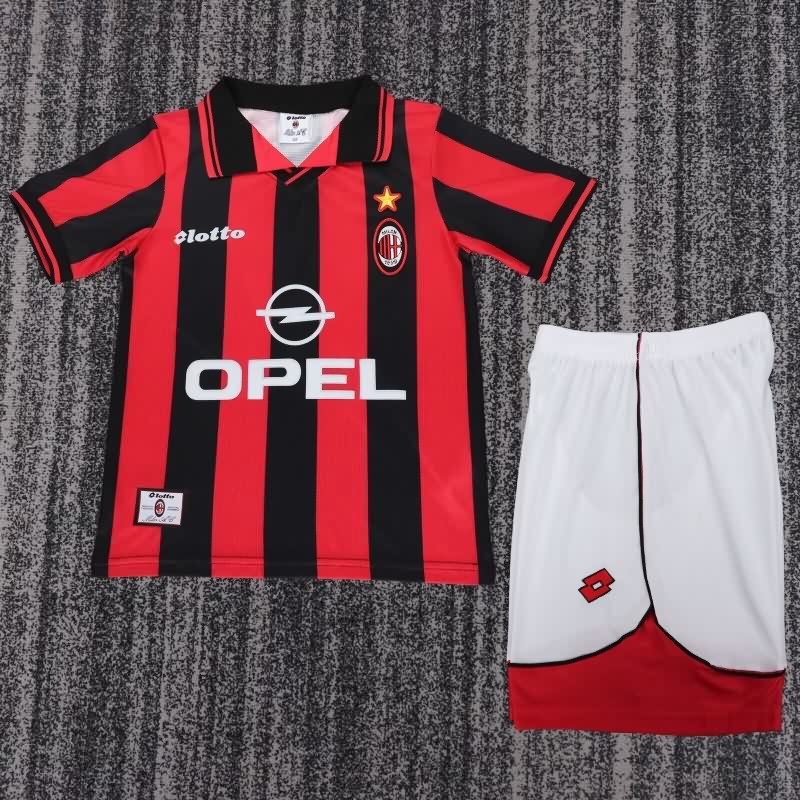 1997/98 AC Milan Home Kids Soccer Jersey And Shorts