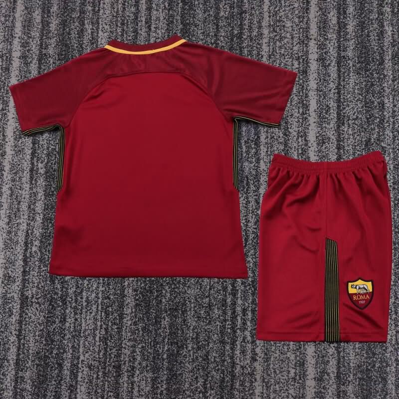 2017/18 AS Roma Home Kids Soccer Jersey And Shorts