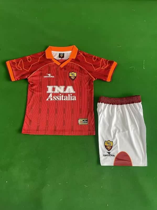 1999/00 AS Roma Home Kids Soccer Jersey And Shorts