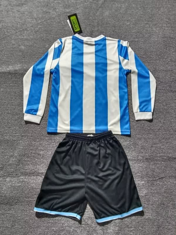 1986 Argentina Home Long Sleeve Kids Soccer Jersey And Shorts