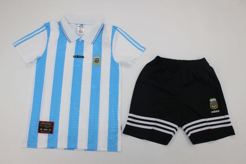 1994 Argentina Home Kids Soccer Jersey And Shorts