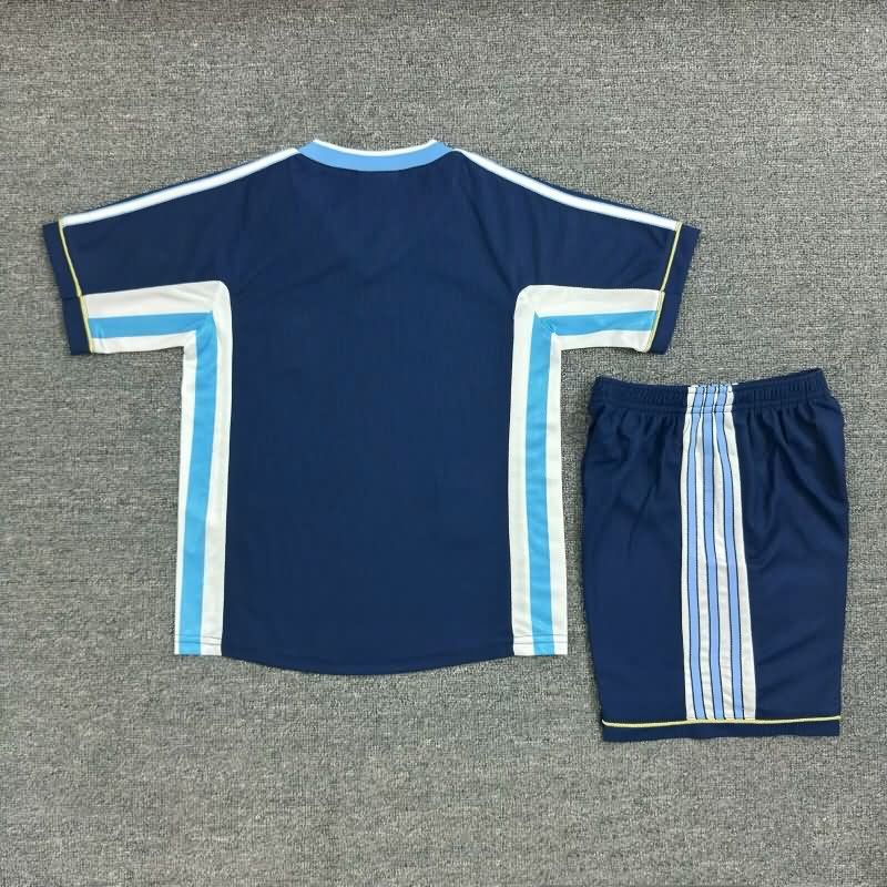 1998 Argentina Away Kids Soccer Jersey And Shorts