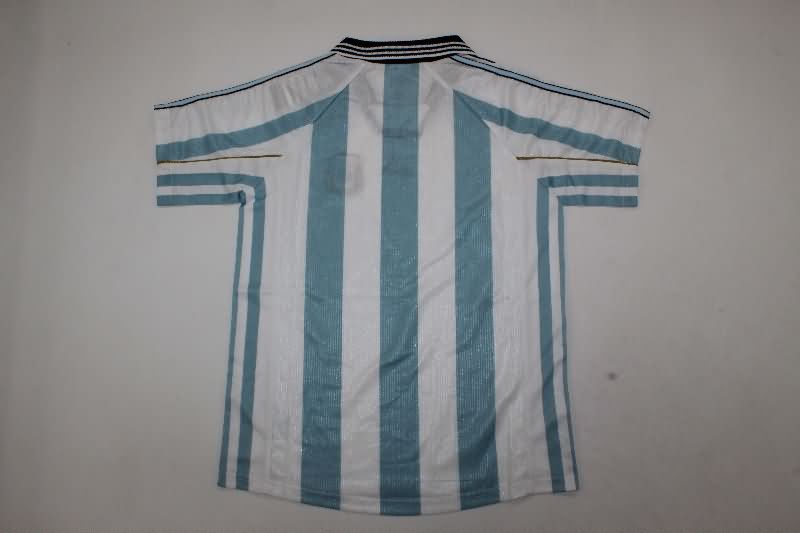 1998 Argentina Home Kids Soccer Jersey And Shorts