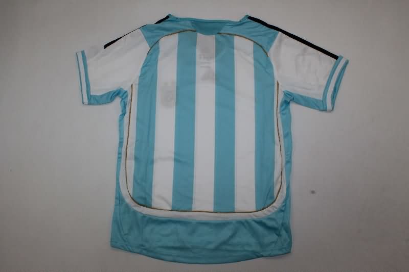 2006 Argentina Home Kids Soccer Jersey And Shorts
