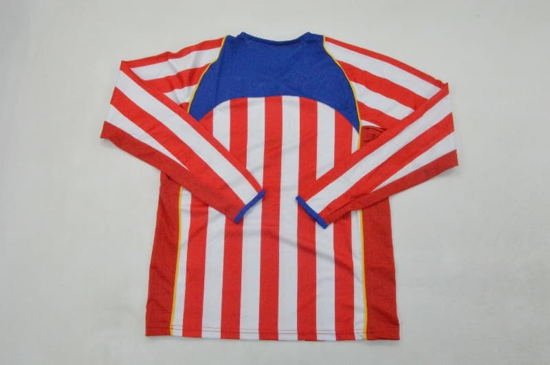 2004/05 Atletico Madrid Home Long Sleeve Kids Soccer Jersey And Shorts