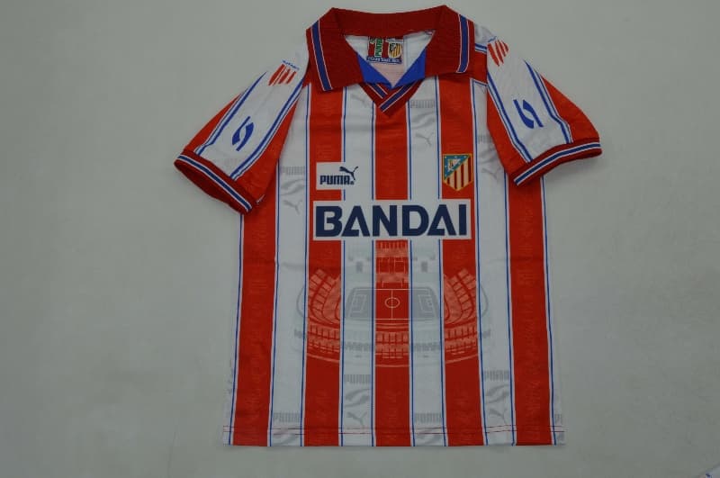 1996/97 Atletico Madrid Home Kids Soccer Jersey And Shorts