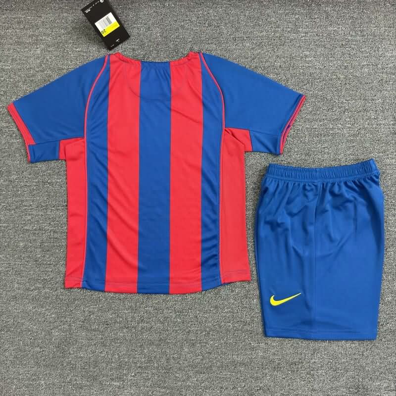 2004/05 Barcelona Home Kids Soccer Jersey And Shorts