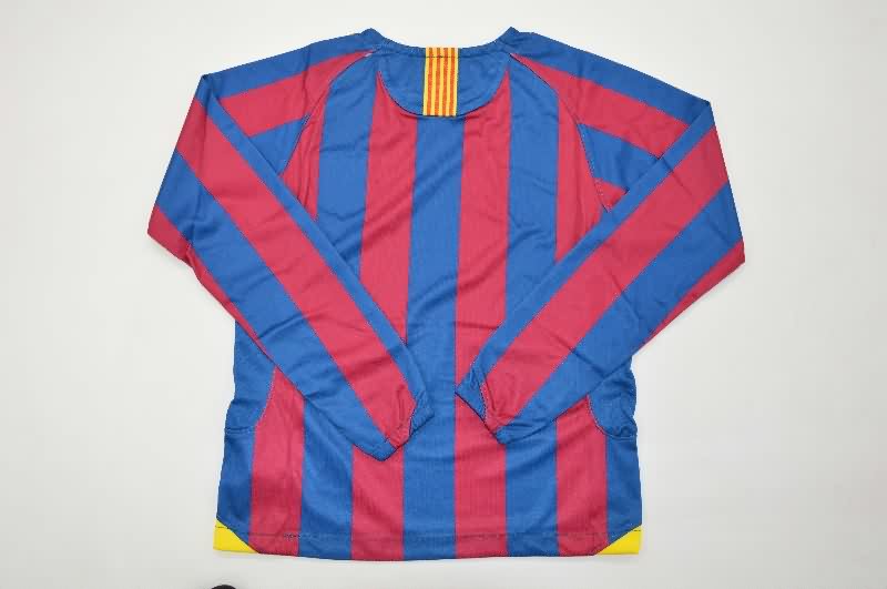 2005/06 Barcelona Home Long Sleeve Kids Soccer Jersey And Shorts