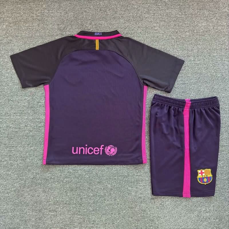 2016/17 Barcelona Away Kids Soccer Jersey And Shorts