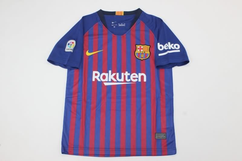 2018/19 Barcelona Home Kids Soccer Jersey And Shorts