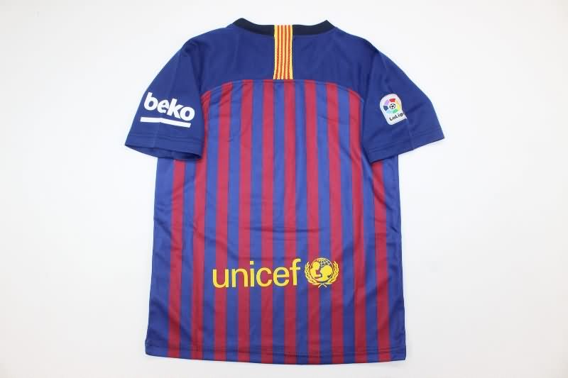 2018/19 Barcelona Home Kids Soccer Jersey And Shorts