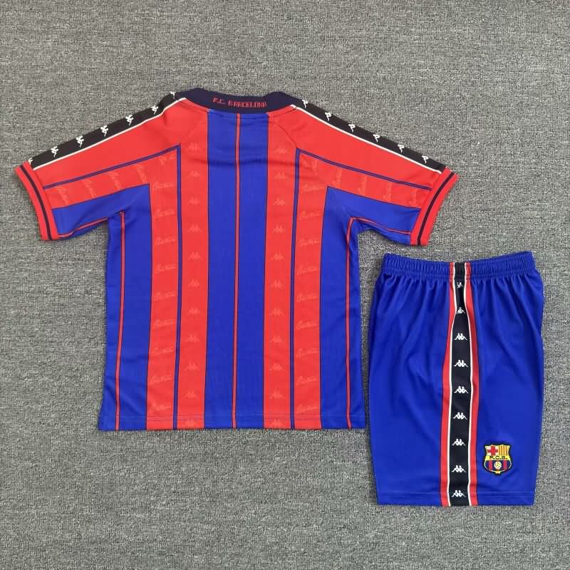 1997/98 Barcelona Home Kids Soccer Jersey And Shorts